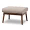 Baxton Studio Bianca Walnut Wood Light Grey Ottoman 140-7551 - alternate 1